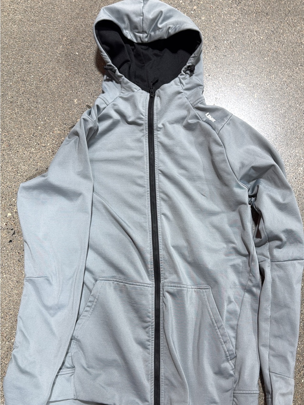 Unrl Light Gray Full-Zip Hooded Jacket -Mens Small